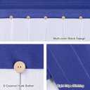 FUANGUI Valance Curtain 42" W x 18" L Linen Valances for Windows Kitchen Curtains Window Valances, Farmhouse Curtains Pleated Color Block Design with Coconut Husk Button Detail