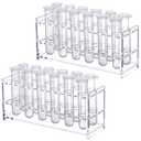 2 Pcs Acrylic Test Tube Holder Test Tube Rack 12 Sockets 18.7 mm Lab Vial Stand Clear for 15-18ml Centrifuge Tubes Syringe Holder, No Tubes