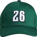 Saquon Barkley 26# Green Embroidered Baseball Cap Flat Brim Hat with Stitching for Sports Outdoor - Unisex (Green)