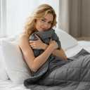 Weighted Blanket for Adults (20 lbs, 60" x 80") Queen Size Heavy Blanket, Breathable Cotton with Natural Glass Beads, Machine Washable