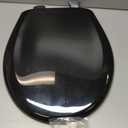 Bemis Classic Colors Slow Close Toilet Seat, Easy Clean Hinges and Durable Plastic Seat, Made in USA, Round, Black
