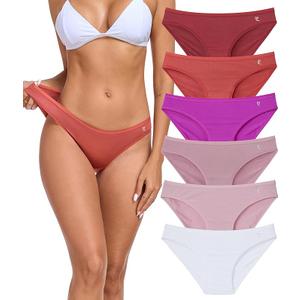 ANLIQI Modal Underwear Women Supersoft Bikini Panties for Women Pack Hi Cut Hipster Breathable Comfy Stretchy Ladies Undies, 6 piece, L 