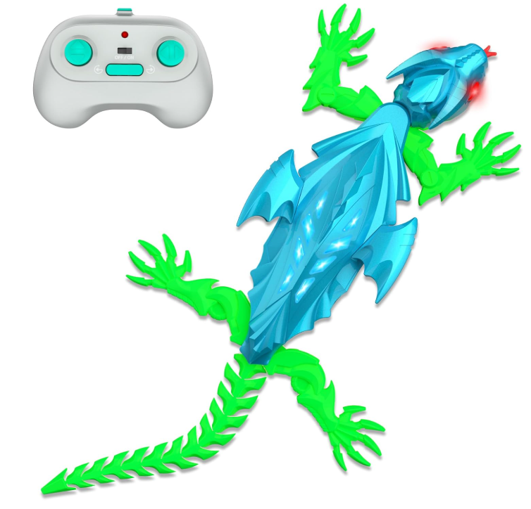 TWFRIC Wall Climbing Gecko Lizard, Robot Geckos Lizards Rechargeable Remote Control Car Toy RC Cars Toys for Kids RC Crawler for Boys & Girls Ages 6 & Up Halloween Christmas Birthday Gifts (Grey)