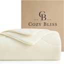 Cozy Bliss Cooling Comforter Queen Size x Sorona® Viscose Natural Fiber, Reversible Silky Smooth Cooling Blanket with Q-Max＞0.45 for Hot Sleepers & Night Sweats, Ivory White, 90"x90"