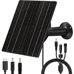 Zivif 10W Trail Camera Solar Charger with 10400mAh Battery for Security & Trail Cameras, Adjustable 5V/12V Output, USB-C & DC Port, IP66 Waterproof, 360 Adjustable Mount, 9.8ft Power Cable