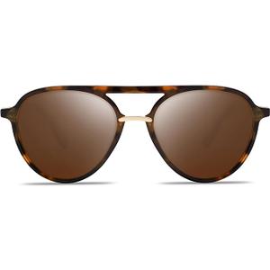 SOJOS Retro Aviator Polarized Sunglasses for Women Men Double Bridge Ladies Shades 