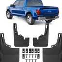 Ford F-150 Mud Flaps 2024 2023 2022 2021 (Set of 4) | Drilling Required Front & Rear Splash Guards | Fits Narrow Fenders | PP+TPE Material | Not for Raptor/Lightning/Fender Flares