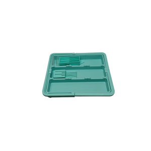 Silverware Organizer - Expandable Large Kitchen Drawer Organizer Utensil Organizer with 2 Knife Block Inserts, 22"x 19"Cutlery Tray with Drawer Dividers for Kitchen Flatware (Turquoise)