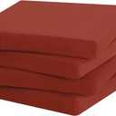 Favoyard Outdoor Chair Cushion Set of 4 Rainproof & Color Fade Resistant 17 x 16 x 2 in Square Corner Patio Furniture Cushions with Waterproof Hidden Zipper Attach Ties for Dining Table Chairs Seats