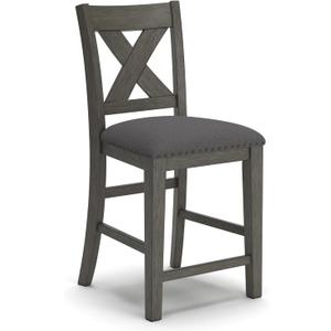 Signature Design by Ashley Caitbrook Rustic 24.63" Counter Height Upholstered Barstool, Set of 2, Gray
