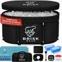 XL Oval Ice Bath Tub for Athletes with Cover by Brisk Bear - Extra Large Cold Plunge Tub for Recovery - Ice Tub with Digital Timer, Thermometer & Reusable Ice Molds - Cold Plunge to Soothe Muscles