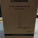 Window Candles with Sensor Dusk to Dawn Electric Corded, 9.6'' Plug-in LED Window Candle Lights with Black Holder and 6ft Cord, Christmas Candles for Windows Decoration, UL Listed, 4 Pack