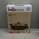 bella Make & Take Electric Skillet, Fits-anywhere kitchenware, EverGood Ceramic Coating, Adjustable Temperature & Dishwasher-Safe Tempered Glass Lid, Cast Aluminum Base, 1200 Watt, Plum