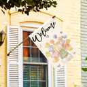 AVOIN colorlife Floral Tulip Mason Jar Spring House Flag 28x40 Inch Double Sided Outside, Seasonal Welcome Yard Outdoor Flag