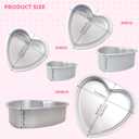 Gvhntk Heart Shaped Cake Pan Aluminum Cake Pans Heart Cake Tin Baking Cake Mold for Valentine's Weddings Birthday Party (3, 6 inch,8 inch,10inch)