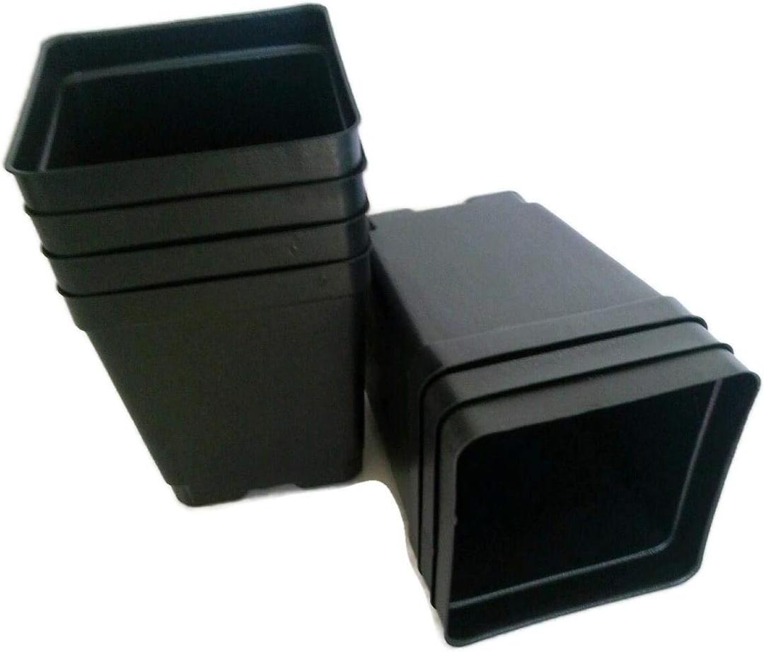 Square Quart Nursery Pots - Square - Black - Outdoor