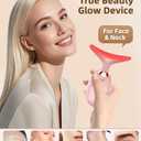 7 Color Face and Neck Massager Light Therapy, Red Light Based Facial Massager for Skin Care, Firming, Smoothing (Rose Golden)