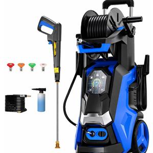 Pressure Washer Power Washers with Touch Screen, 5000PSIIMAX, High Pressure Cleaning Machine with 4 Quick Connect Nozzles and Foam Cannon for Cars Driveways Patios Fences, Blue