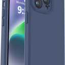 Vooii Compatible with iPhone 13 Pro Max Case, Liquid Silicone Upgrade [Camera Protection] [Soft Anti-Scratch Microfiber Lining] Shockproof Phone Case for iPhone 13 Pro Max 6.7 inch - Navy Blue