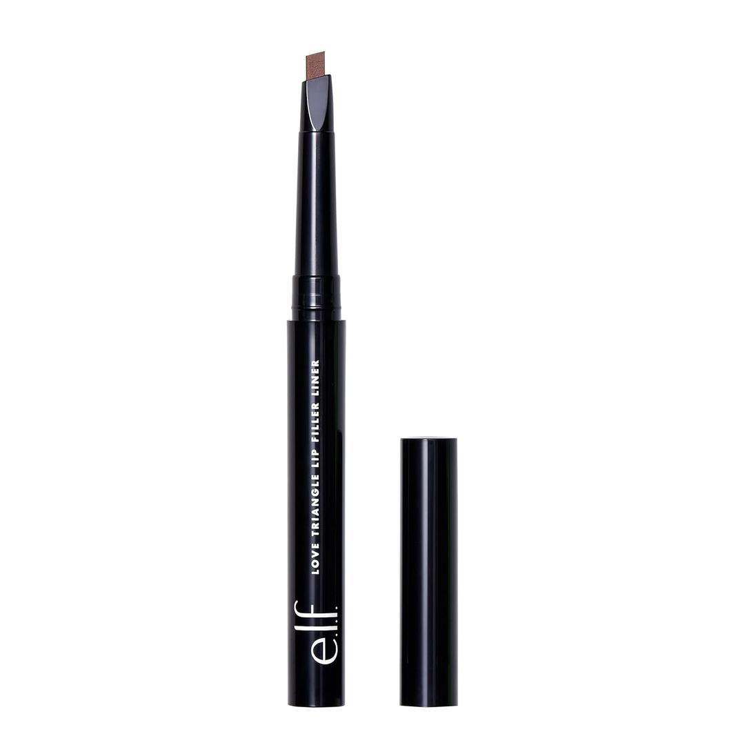 E.l.f. Love Triangle Lip Filler Liner, 2-in-1 Lipliner Pencil For Sculpting & Filling, Long-Lasting Intense Color, Vegan & Cruelty-Free, Deep Brown