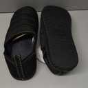 LongBay Men's Outdoor Slippers Two Tone Warm Memory Foam Slip On Indoor House Shoes bedroom Loafers (12, Black/Green)