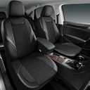 Road Comforts Car Seat Cover Full Set, Leather Mesh Seat Covers, Airbag Compatible, Universal Fit for Most Cars, SUVs, Trucks, and Vans - Black
