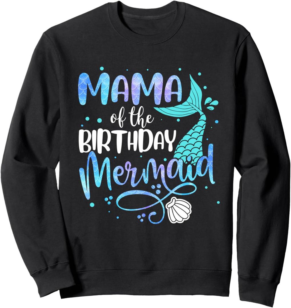 Mama of the Birthday Mermaid Family Matching Mom Daughter Sweatshirt, Size S