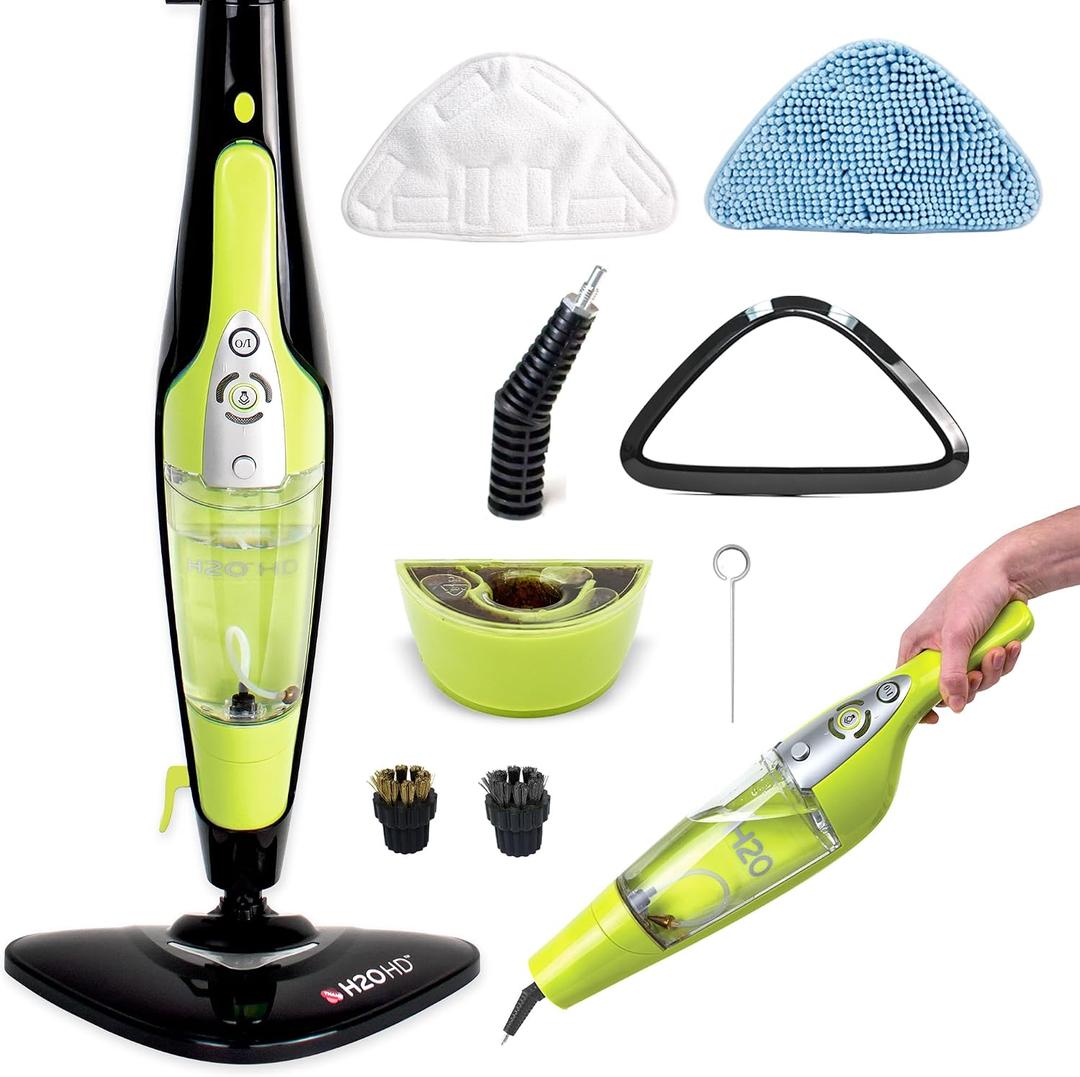 H2O HD Steam Mop & Handheld Steam Cleaner | 3-in-1 Floor Steamer | 1500W Power & 450ml Removable Tank | Foldable Storage | Hardwood, Tile & Laminate Cleaner