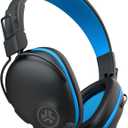 JLab JBuddies Pro Wireless Over-Ear Kids Headphones, 35+ Hour Battery Life, Built-in Volume Regulators for Safety, Share Mode, Folding, Adjustable, Noise Isolation, with Mic, Blue