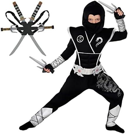Morph Deluxe Silver Boys Ninja Costume, Ninja Kids Costumes, Ninjas Halloween Costumes For Boys, Boy Halloween Costume Size Small