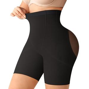Nebility Tummy Control Shapewear for Women - High Waisted Butt Lifting Shapewear Shorts Body Shaper Underwear Panties, Black, Large