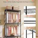 VEVOR Clothing Garment Rack, Heavy Duty Closet Wardrobe, Adjustable Tiers Clothes Racks with Steel Frame, for Bedroom, Clothing Store, Hallway