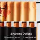 FMFUNCTEX 100% Blackout Curtains 84 Inches Long for Living Room, Orange Yellow Autumn Fall Leaves Camouflage Thermal Curtains, Illustration Scenery Drapes Rod Pocket Curtains for Bedroom,2 Panels