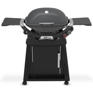 Weber Q 2800N+ Liquid Propane Grill with Stand, Charcoal Grey  Wide 250700F Temp Range with Plus Burner for Searing, LowTemp Roasting & High-Dome Lid