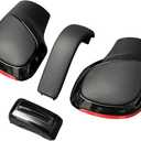 Leather Gear Shift Knob Gear Side Cover with Black Chrome (Set of 4) Parts for VW Golf 6 7 R GTI Passat B7 B8 CC R20 Jetta MK6 GLI Car Parts