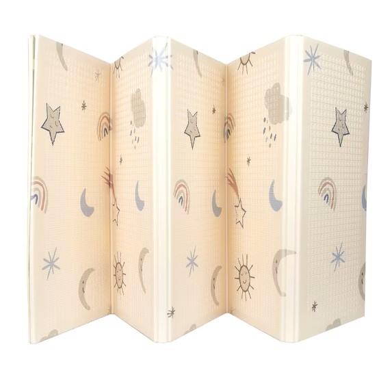 Nuby Reversible & Foldable Baby Playmat, Stars and Sky Design, 77"x58", Non-Slip, Easy Clean