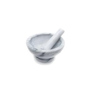 Fox Run Large Marble Mortar and Pestle (8.25" x 4", White)