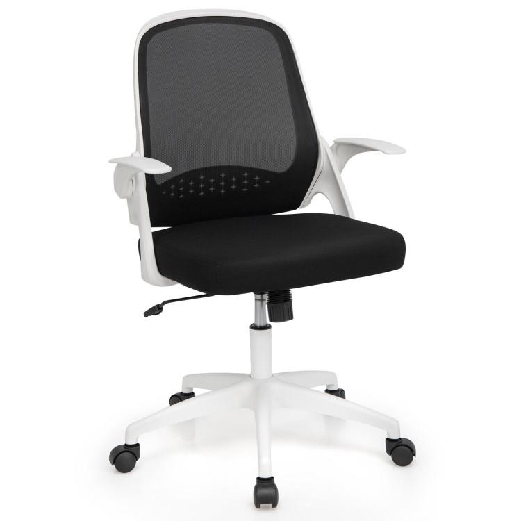 Adjustable Mesh Office Chair Rolling Computer Desk Chair with Flip-up Armrest, CB10373WH