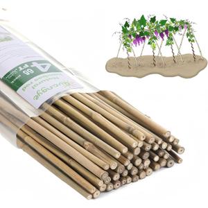 Plant Bamboo Post,4Feet,Bamboo Garden Stakes,65PcsBamboo Stakes,for Tomato,Beans,Vegetable and Flowers, Potted Plants,Indoor and Outdoor Climbing Plants