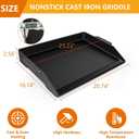 Universal Cast Iron Griddle 23" X 16",Pre-Seasoned Nonstick Coating Stovetop Griddle For All Gas Grills And 4 Burner Range Oven,Cast Iron Grill Pan for Stove Top With Extra High Sidewalls