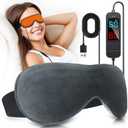 Heated Eye Mask for Dry Eyes, Stye & Migraines Relief - USB Electric Warm Compress with 20 Temp/Time Settings, Washable Flaxseed Cover for MGD, Blepharitis & Eye Strain (Gray)