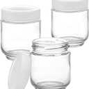 Hedume 12 Pack 6oz Clear Glass Jars with White Lids for Spices, Party Favors, Jams etc.