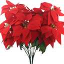 Artificial Christmas Flowers, Fake Flowers for Xmas Party, Wedding Decoration, Red