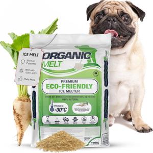 Ice Melt Safe for Concrete, Sidewalks, and Driveways  Pet-Friendly Snow Salt and Ice Melter  Organic Melt Granular De-Icing Product  Eco-Friendly, 10kg Bag (22 lbs)