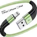Essri 2Pack for iPhone Charger Cord 6FT, Lighting Cable 6 Feet to USB Charging Cable, Nylon Braided Charging Cord 6 Foot Compatible with iPhone 14 13 12 11 X XS XR 15 Pad -Light Green