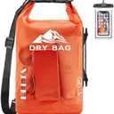 HEETA Dry Bag Waterproof for Women Men, Roll Top Lightweight Dry Storage Bag Backpack with Phone Case for Travel Swimming Boating Kayaking Paddle Board Camping Beach Accessories (Orange, 40L)