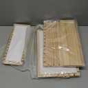 3 Pcs Necklace Display Stands for Selling, Bamboo Necklace Holder with PU Leather Panel Beige Multi-Tiered Jewelry Display Storage Set for Vendors and Home (11.8x7.9x3.3 Inch/10.6x3.9x3.7 Inch)