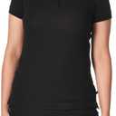 Lee Uniforms Juniors' Stretch Pique Polo Shirt (Small, Black)