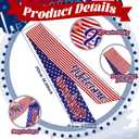 2 x 2 Pcs 56.3" x 4.3" Patriotic Wreath Sash for Front Door 4th of July 250th Anniversary Wreath Sash Garland Ribbon Independence Day Memorial Accessories for Yard Outdoor Indoor Home(Welcome)
