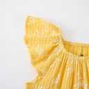 Baby Girl Bodysuit and Headband Outfit Cotton Ruffle Sleeveless Baby Clothes (0-3 Months, Beige+yellow Plant)